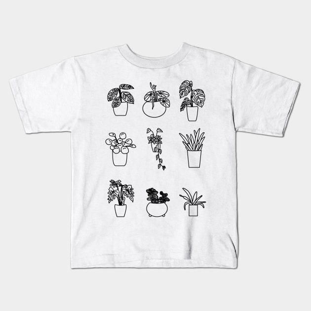 Urban Jungle stickers lines Kids T-Shirt by Reujken